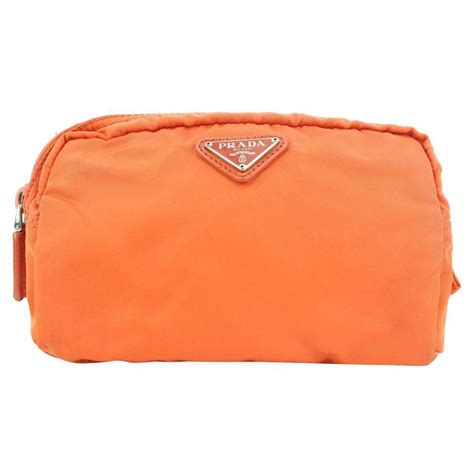 prada cosmetic pouch orange|prada nylon cosmetics pouch.